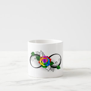 Taza De Espresso Símbolo de infinito con rosa arcoíris