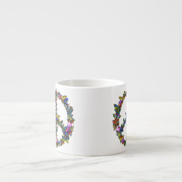Taza De Espresso Símbolo de paz de la mariposa