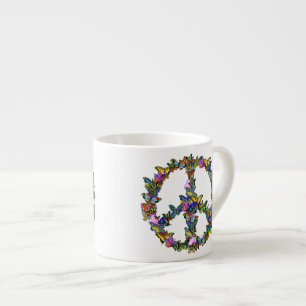 Taza De Espresso Símbolo de paz de la mariposa