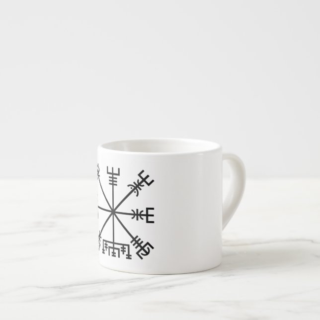 Taza De Espresso Símbolo de viking de vegvisir (Derecha)