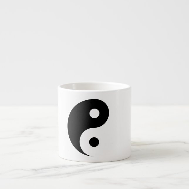 Taza De Espresso Símbolo de Yin Yang simple sobre gris claro (Frente)