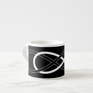 Taza De Espresso Símbolo doble infinito - Blanco y negro