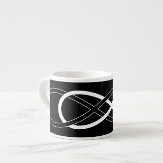 Taza De Espresso Símbolo doble infinito - Blanco y negro