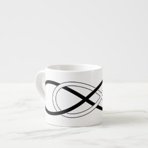 Taza De Espresso Símbolo doble infinito - Blanco y negro