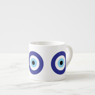 Taza De Espresso Símbolo griego de Mati azul