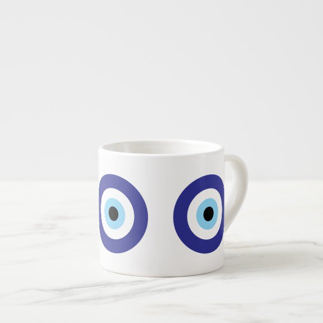 Taza De Espresso Símbolo griego de Mati azul (Derecha)