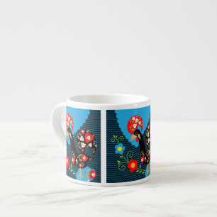 Taza De Espresso Símbolo portugués de gallos de Portugal