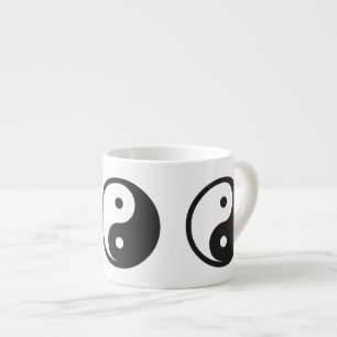 Taza De Espresso Símbolo Yin Yang - diseño de tatuajes sólidos