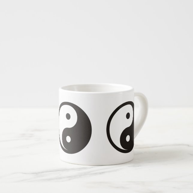 Taza De Espresso Símbolo Yin Yang - diseño de tatuajes sólidos (Derecha)