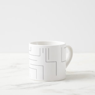 Taza De Espresso Simple, genial abstracto, patrón de línea de conce