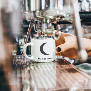 Taza De Espresso Simple moderno a la cita de la luna