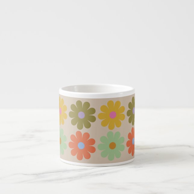 Taza De Espresso Simple Pastel Vintage Flower Pattern (Frente)