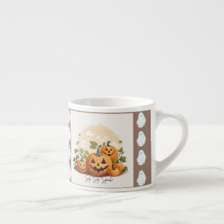 Taza De Espresso Sip, Sip, Spook! Halloween Pumpkin Mug Design