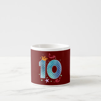 Taza De Espresso Sirena cumpleaños 10 Décimo cumpleaños niña 10