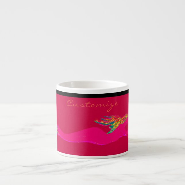 Taza De Espresso sirena de natación rosa (Frente)