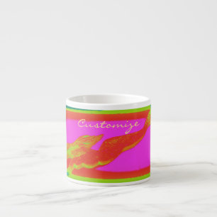 Taza De Espresso sirena roja Thunder_Cove de la natación