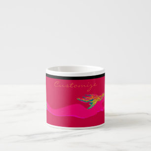 Taza De Espresso sirena rosada de la natación