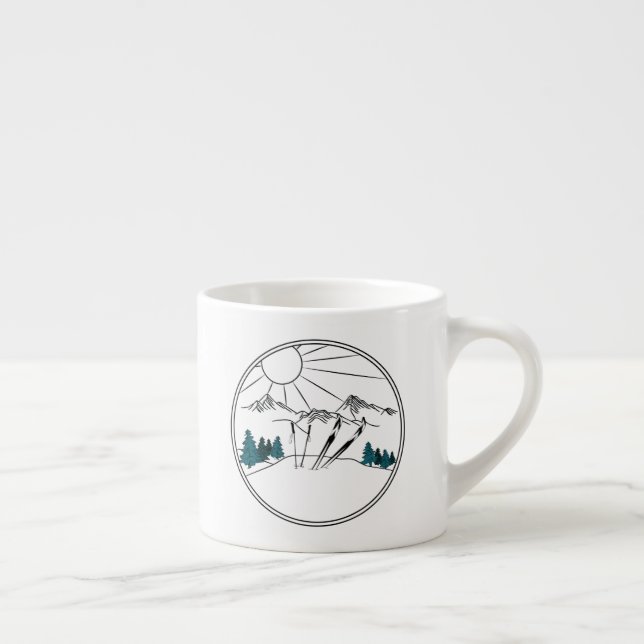 Taza De Espresso Ski Resort Scene Winter Sports (Derecha)