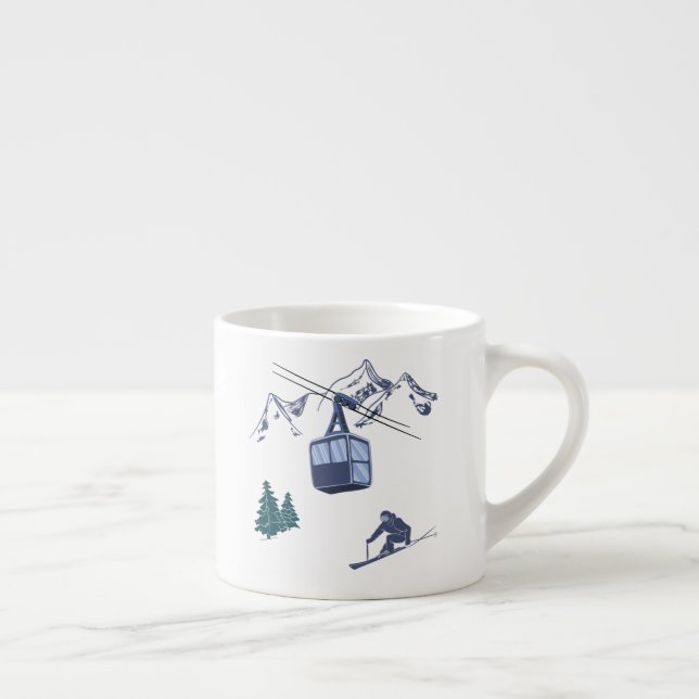 Taza De Espresso Ski Scene Winter Sports (Derecha)