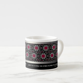Taza De Espresso Sleek negro y rosa | Texto personalizado Expresso 