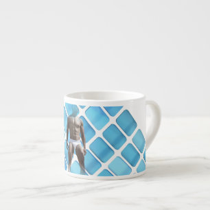 Taza De Espresso SlipperyJoe hombre muscular seis empates abs macho