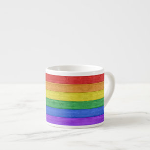 Taza De Espresso SlipperyJoe's clásico arcoíris táctil hecho a mano