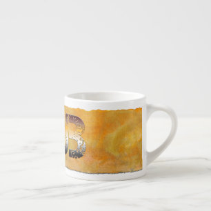 Taza De Espresso SlipperyJoe's cub word naranja-tonos marrones pro