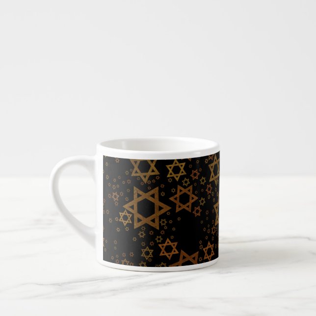 Taza De Espresso SlipperyJoe's Estrella David temática de Hanukkah  (Izquierda)