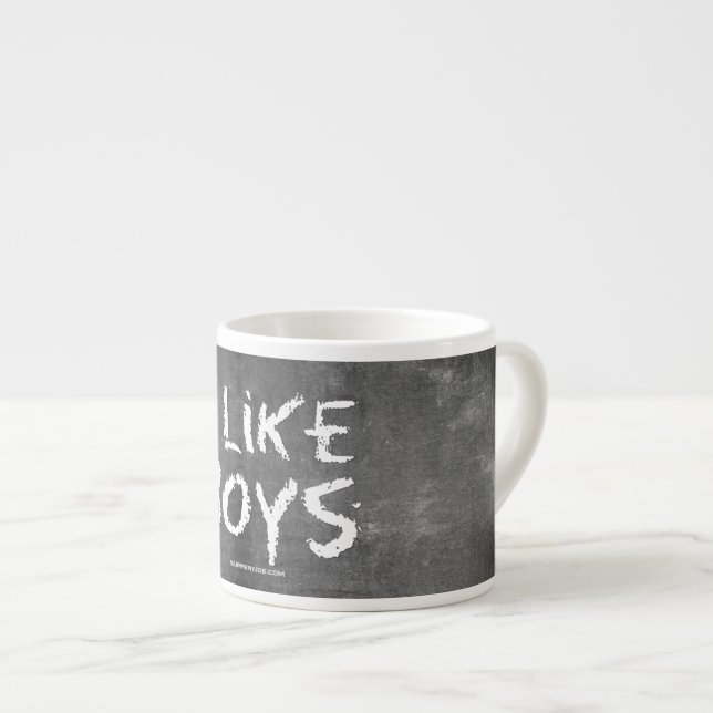 Taza De Espresso SlipperyJoe's I Like Boys sucia tiza la oscuridad (Derecha)