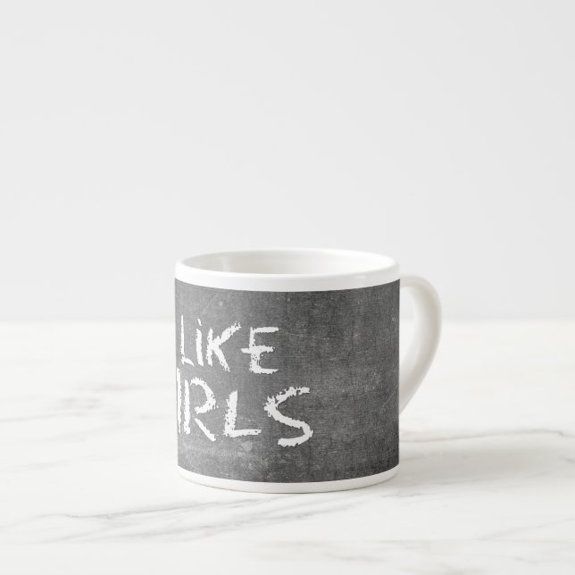Taza De Espresso SlipperyJoe's I Like Chicas sucia pizarra de tiza  (Derecha)