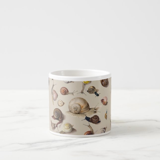 Taza De Espresso Snail Garden Mascota Gastropod Slug Caracoles botá (Frente)