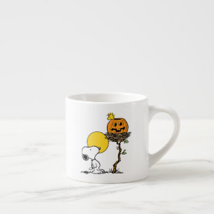 Taza De Espresso Snoopy & Woodstock Nest con Jack O' Lantern