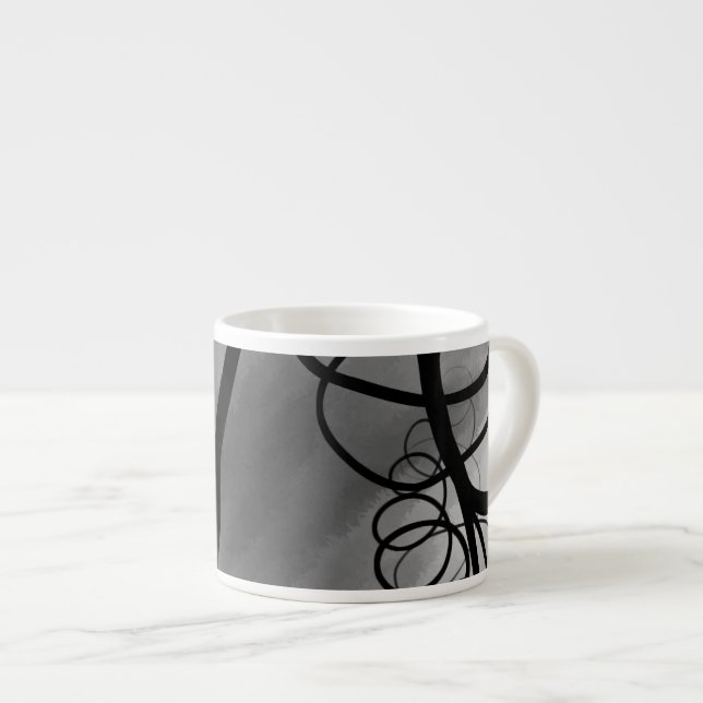 Taza De Espresso Sobre la rejilla: Resumen gris, negro y blanco (Derecha)
