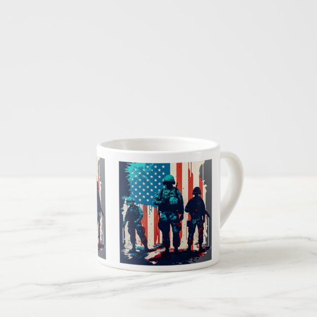 Taza De Espresso Soldados estadounidenses Espresso Mug (Derecha)