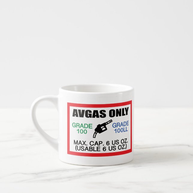 Taza De Espresso sólo AVGAS / 100LL (Izquierda)