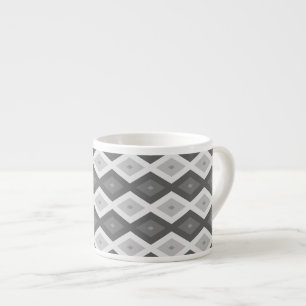 Taza De Espresso Sombras de patrón de diamante gris