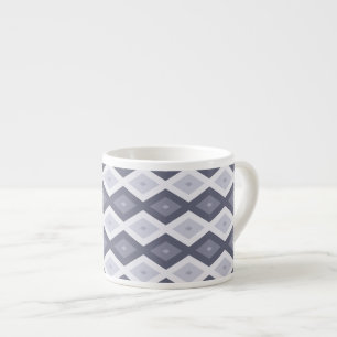 Taza De Espresso Sombras de patrón de diamante gris azul