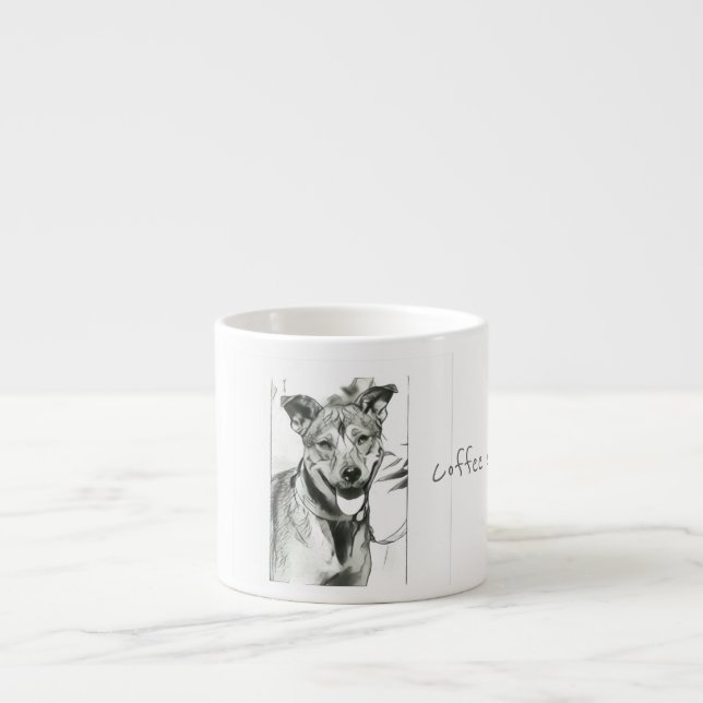 Taza De Espresso Sonriente perro Espresso Mug (Frente)