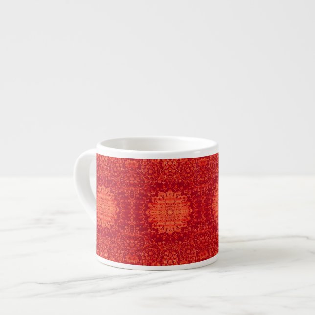 Taza De Espresso Souk Sunset: Patrón marroquí Naranja Marrakesh (Izquierda)
