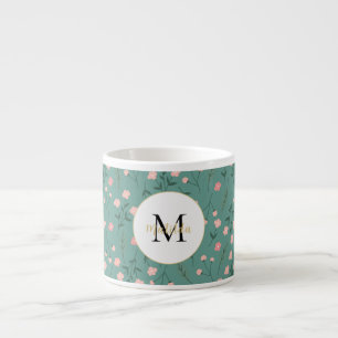 Taza De Espresso "Spring Bloom", acuático y floral rosa personaliza