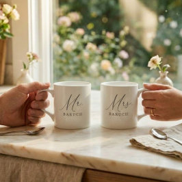Taza De Espresso Sr recién casado escritura elegante