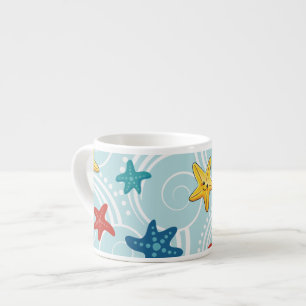 Taza De Espresso Starfish en Swirly Ocean