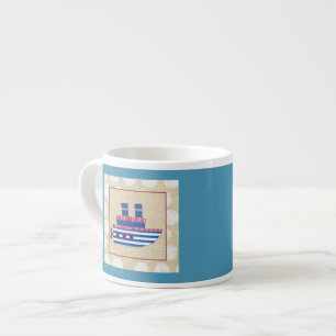 Taza De Espresso Steship with Propeller and Blue Smostacks