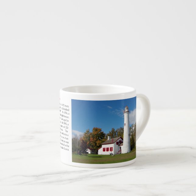Taza De Espresso Sturgeon Point Lighthouse historia mug (Derecha)