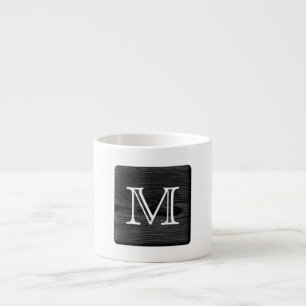 Taza De Espresso Su Carta Monograma. Foto de Black Wood.