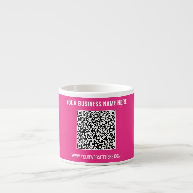 Taza De Espresso Su código QR Business Mug Personalizado Mensajes d (Frente)