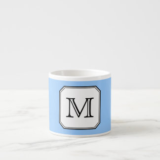 Taza De Espresso Su letra. Monograma de encargo. Blanco del negro