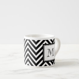 TAZA DE ESPRESSO SU MONOGRAMA, CHEVRON NEGRO