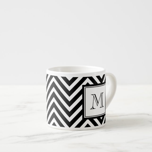 TAZA DE ESPRESSO SU MONOGRAMA, CHEVRON NEGRO (Derecha)