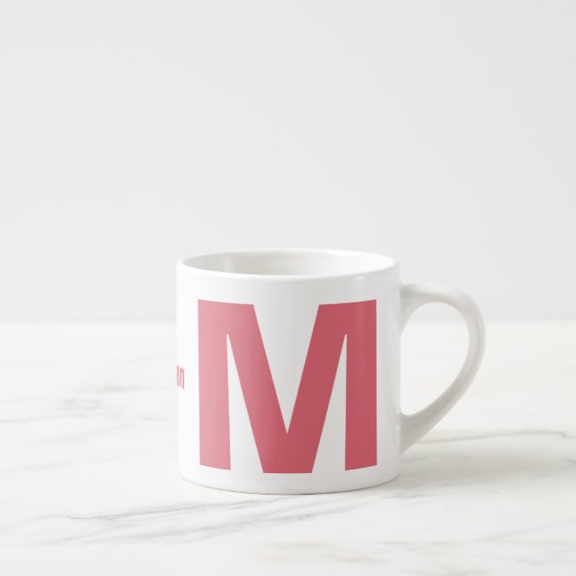 Taza De Espresso SU monograma y nombre espresso mug (Derecha)